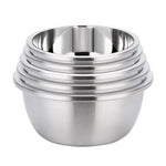 SOGA 5Pcs Deepen Polished Stainless Steel Stackable Baking Washing Mixing Bowls Set Food Storage Basin