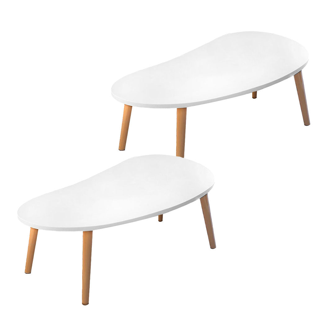 NNEAGS 2X 80x40cm White Living Room Nordic  Coffee Table Simple Modern Home Style