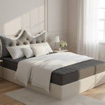 SOGA Home & Living Bundle – Grey Crown Tufted Pillow & Quilted Mattress Cover Set