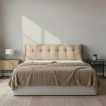 SOGA Home & Living Bundle – Beige Triangular Wedge Bed Pillow & Light Brown Flannel Throw
