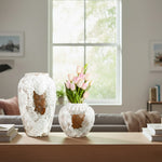 SOGA Home & Living Bundle – Gradient White Ceramic Flower Vases for Elegant Home Decor