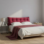 SOGA Home & Living Bundle – Rose Red Triangular Wedge Pillow & Burgundy Striped Flannel Throw