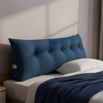 SOGA Home & Living Bundle – Blue Triangular Wedge Pillow & Blue Striped Flannel Throw