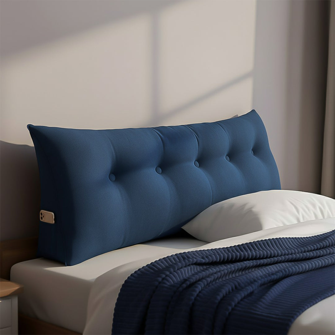 SOGA Home & Living Bundle – Blue Triangular Wedge Pillow & Blue Striped Flannel Throw