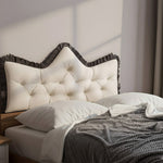SOGA Home & Living Bundle – Crown Tufted Cream Pillow & Grey Cozy Flannel Throw Blanket
