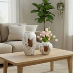 SOGA Home & Living Bundle – Gradient White Ceramic Flower Vases for Elegant Home Decor