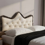 SOGA Home & Living Bundle – Cream Tufted Crown Pillow & Black Cozy Flannel Throw Blanket