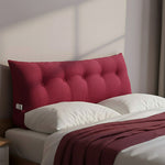 SOGA Home & Living Bundle – Rose Red Triangular Wedge Pillow & Burgundy Striped Flannel Throw