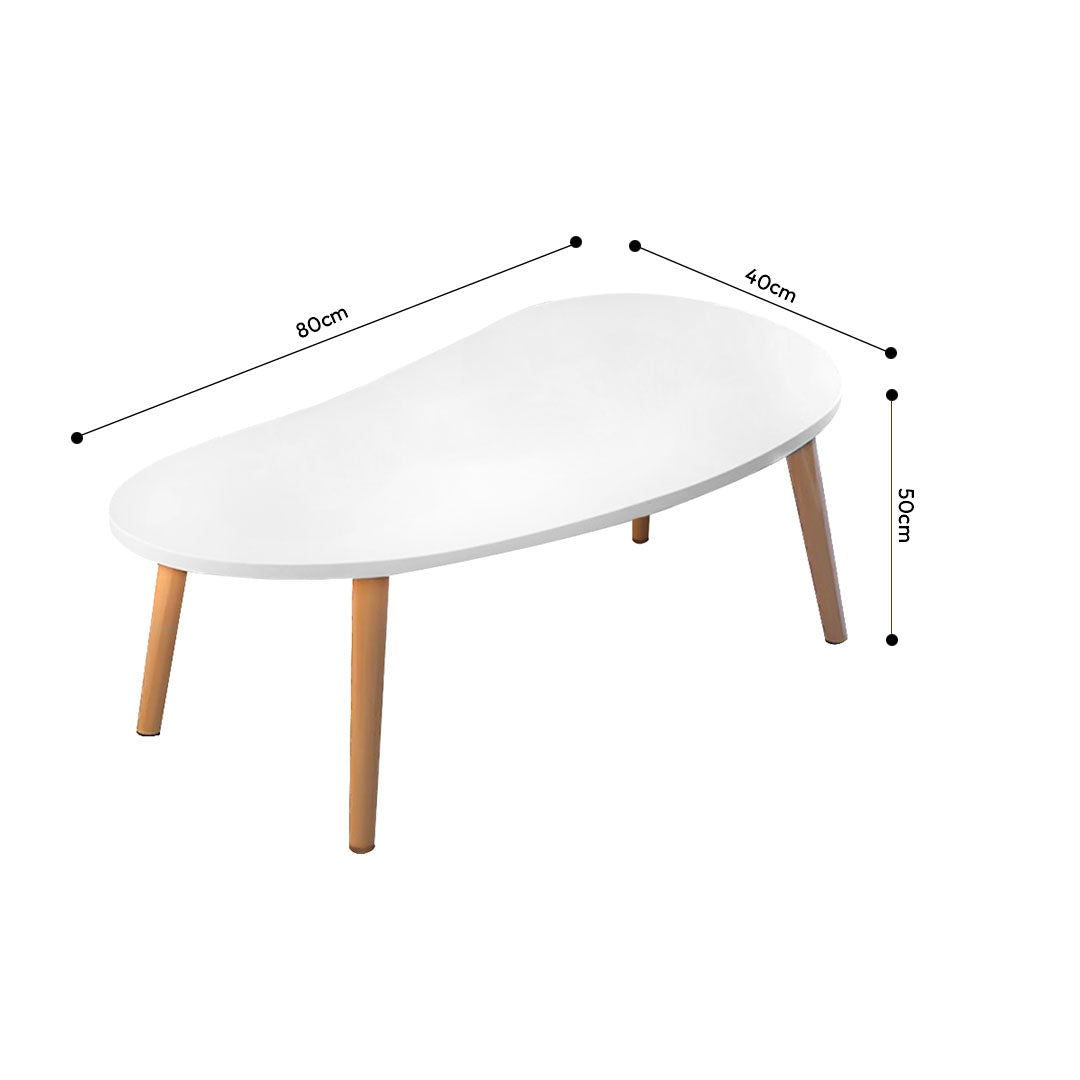 NNEAGS 2X 80x40cm White Living Room Nordic  Coffee Table Simple Modern Home Style