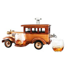 Old Fashioned Car Whiskey Decanter Set, Very Large 15" x 13" x 7" 750ml Decanter Spigot, and 2-10oz Whiskey Tumbler Old Fashion Glasses, Old Fashioned Vintage Car, Limited Edition, Great Bar Gift