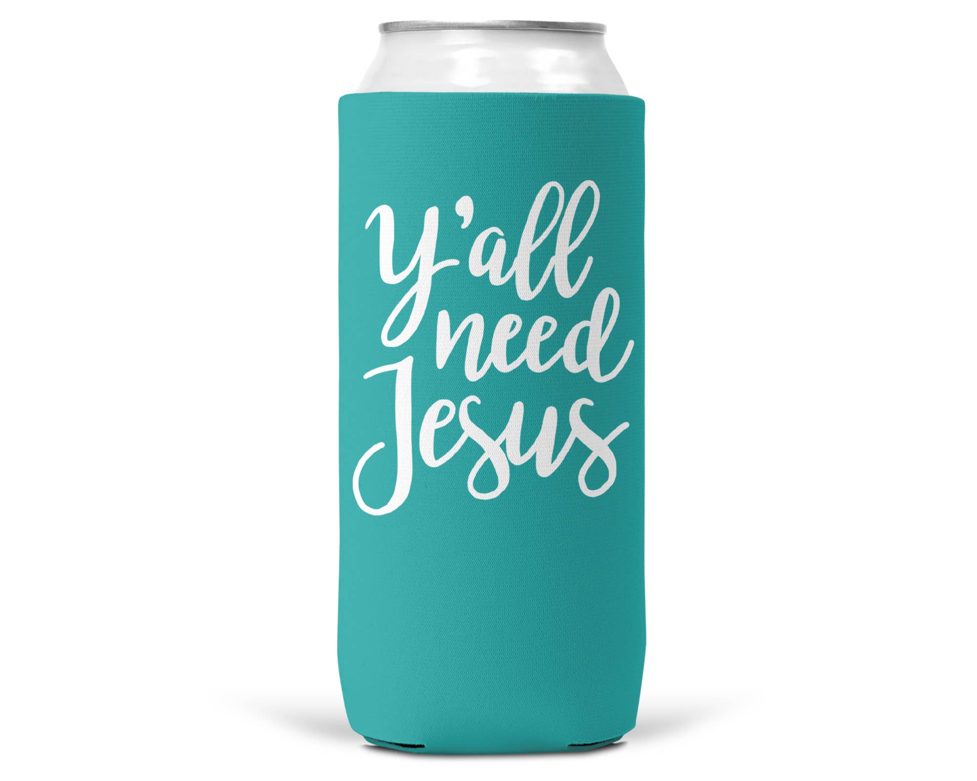 Y'all Need Jesus SLIM CAN Coozie/Cooler for 12oz Slim Cans