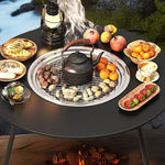 NNETM Outdoor Charcoal Grill & Tea Table Set