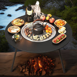 NNETM Outdoor Charcoal Grill & Tea Table Set