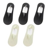 5Pairs Women Invisible Boat Socks Breathable Silicone Non-Slip Ultra-Thin Sock Slippers High Quality Elastic Ice Silk Low Sox
