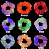 Girls LED Luminous Scrunchies Hairband Ponytail Holder Headwear Elastic Hair Bands Solid Color Hair Accessories