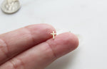 Cross Studs in 14k Gold