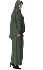 Muslim Islamic Women'S Khimar 2Pcs Sets Soft Distinctive Prayer Dress Hijab Abaya Suit(10 Colors Available)