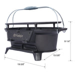Outdoor Oval Cast Iron Grill, Portable Charcoal Grill, and Desktop Cast Iron Frying Pan