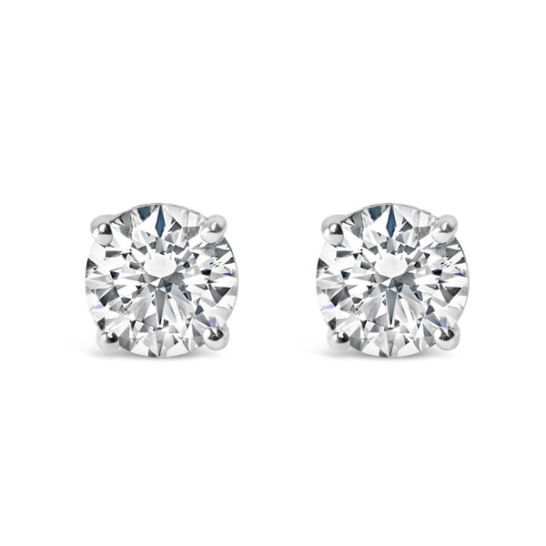 14K Gold 3.0 Cttw Lab Grown Diamond Solitaire Stud Earrings