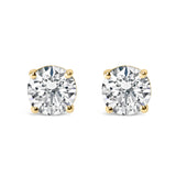 14K Gold 3.0 Cttw Lab Grown Diamond Solitaire Stud Earrings