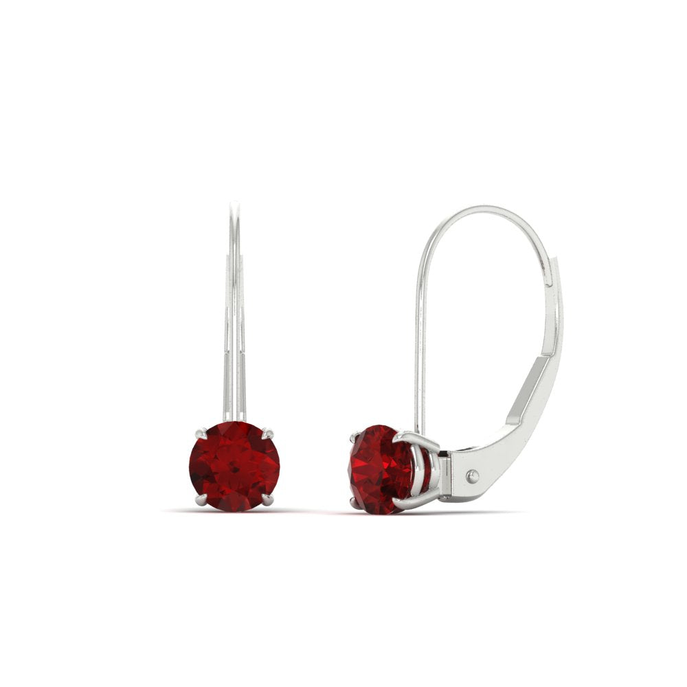 1 Carat Round Diamond Lever Back Earrings