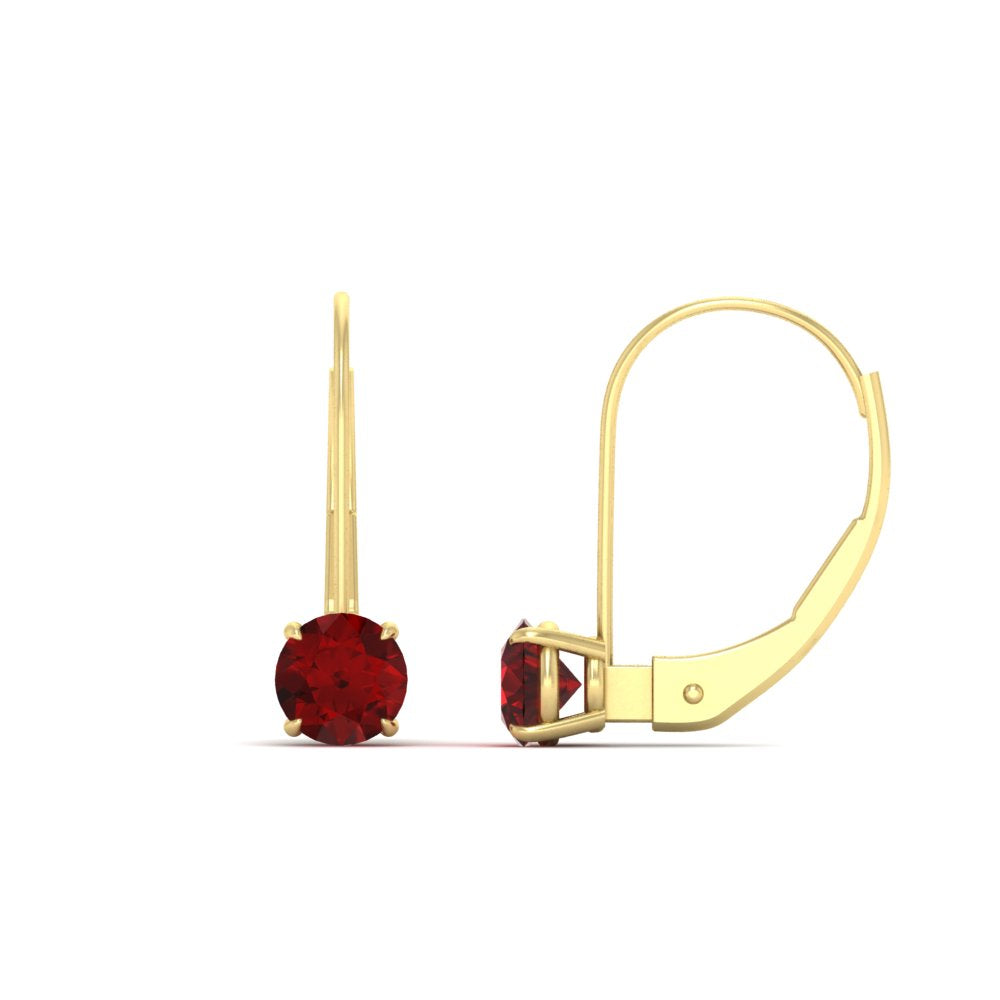 1 Carat Round Diamond Lever Back Earrings