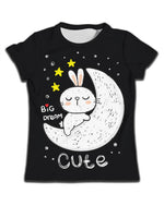 Children T-shirt Clothes Casual Soft T-shirt Cute Cat Cartoon Pattern