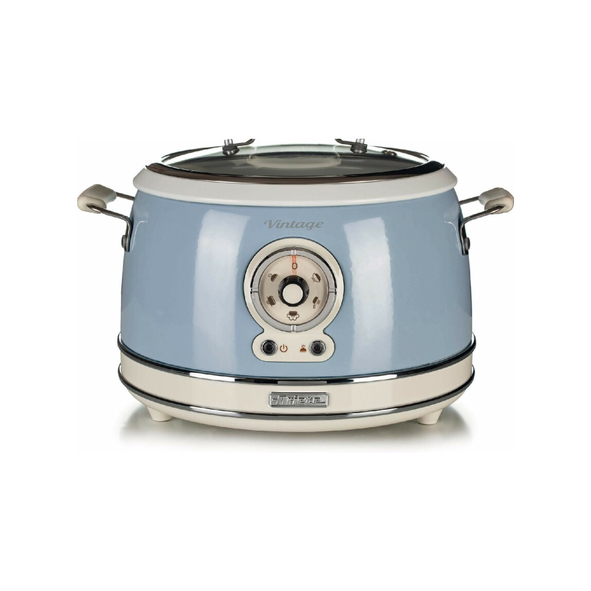Multicooker, Ariete 2904 Rice Cooker Vintage, 650W, 5 functii, 1.8L/3L, Alb/Albastru (00C290405AR0)
