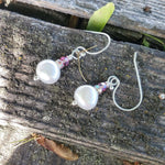 10mm Freshwater Baroque Pearl Sterling Silver Crystal Dangle Earrings