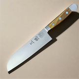 ALPHA OLIVE | Santoku Knife Smooth Blade 7 inch | Forged Steel / Olive wood handle-2