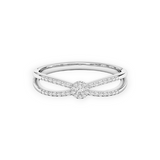 Elegant 14K Solid Gold 2 Band Diamond Ring