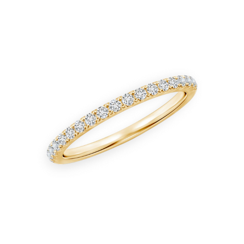 14K Solid Gold Diamond Half Stackable Wedding Ring Band