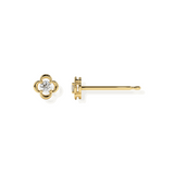 14K Solid Gold Diamonds Small Earrings Stud-1