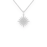 14K Solid Gold The Glory of Sun Diamond Necklace-2