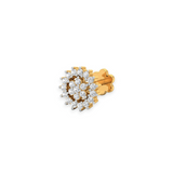 18K Solid Gold Flower Diamond Nose Pin-2