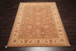 7'9" x 9'9" Handmade Heritage HE09 Olive Wool Area Rug Light Brown-1