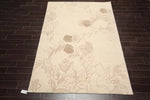 6' x 9' Hand Knotted Tamarian 100% Wool Tibetan Transitional Oriental Area Rug Ivory, Olive Green Color-2