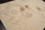6' x 9' Hand Knotted Tamarian 100% Wool Tibetan Transitional Oriental Area Rug Ivory, Olive Green Color-4