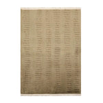 4x6 Olive Green Hand Knotted Tibetan Modern Abstract Wool Oriental Area Rug-1