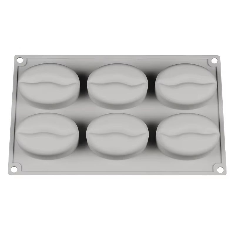 DIY Coffee Bean 6 Forms Mousse Cake Mold Silicone Pastry Molds for Baking French Dessert Cake Decorating Tools