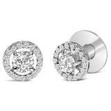 Men's 14K White Gold 1 3/4 Cttw Lab Grown Diamond Halo Cufflink-1