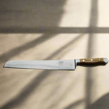 ALPHA OLIVE | Bread Knife Franz Dude 12.5 " Right hand version | Forged steel / Olive Wood Handle-1