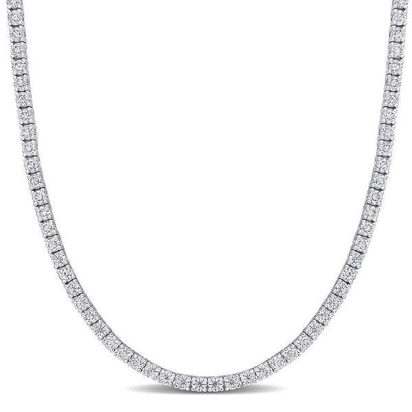12.5 ct. DEW Created Brilliant Sapphire Tennis Necklace - 14K Gold Overlay