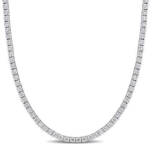 12.5 ct. DEW Created Brilliant Sapphire Tennis Necklace - 14K Gold Overlay