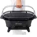 Outdoor Oval Cast Iron Grill, Portable Charcoal Grill, and Desktop Cast Iron Frying Pan