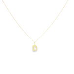 14K Solid Gold Personalized Letter Pendant Necklace
