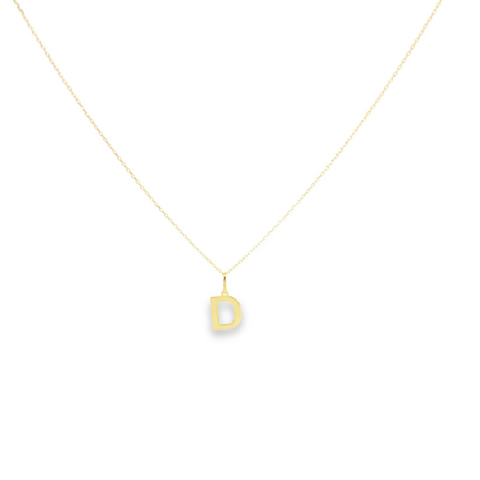 14K Solid Gold Personalized Letter Pendant Necklace