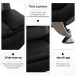 3 Piece Black Sofa Set Modern Living Room Couch Set Sofa Loveseat Chair For Home Decor