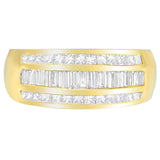 14K Yellow Gold 1ct. TDW Princess and Baguette-Cut Diamond Ring(H-I, SI1-SI2)-2