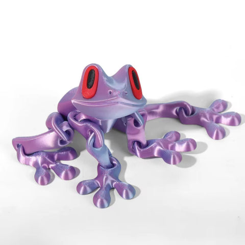 3D Printed Frog Ornament Joint Movable Non-Magnetic Model Cute Simulation Animal Figurine Desktop Frogs Handicraft Decoration